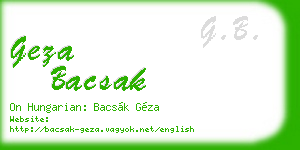 geza bacsak business card